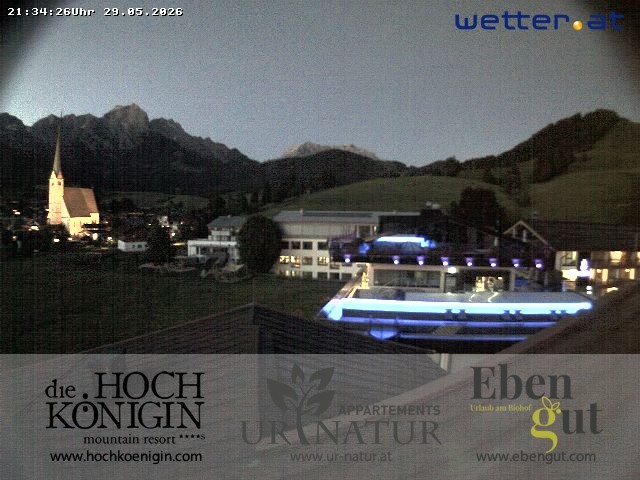Archiv Foto Webcam Maria Alm: Ausblick Hotel Hochkönigin