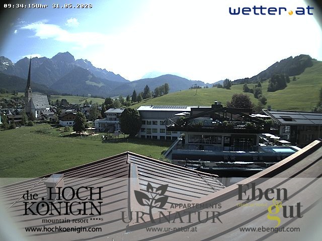Archived image Webcam Maria Alm - View Hotel Hochkönigin