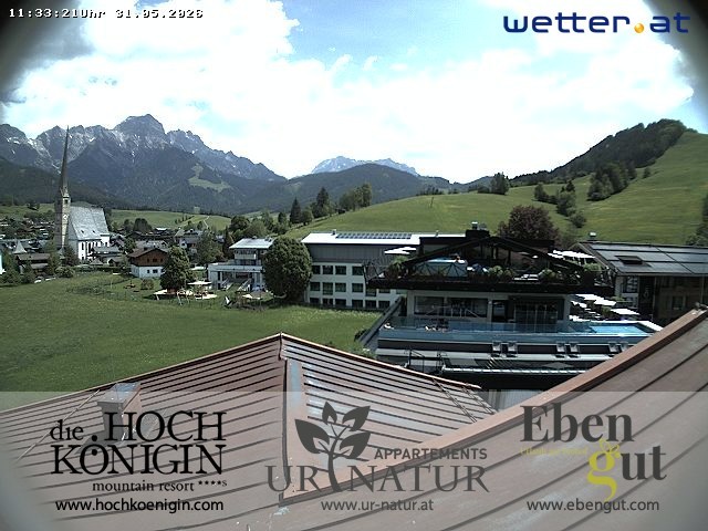 Archived image Webcam Maria Alm - View Hotel Hochkönigin