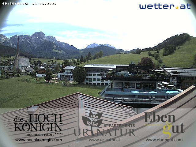 Archiv Foto Webcam Maria Alm: Ausblick Hotel Hochkönigin