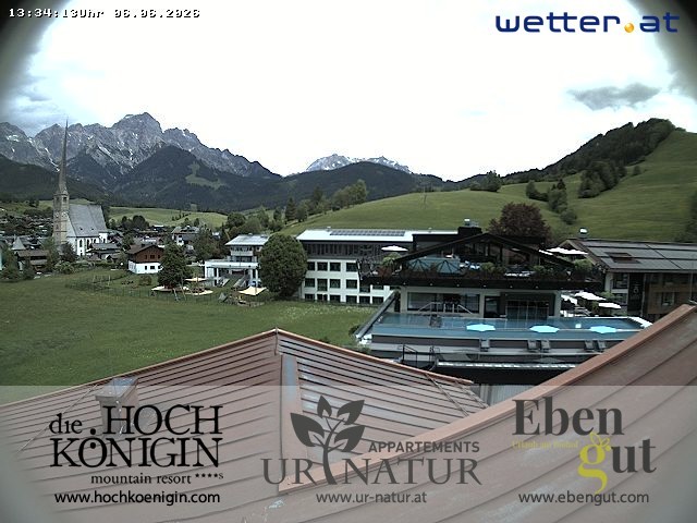 Archiv Foto Webcam Maria Alm: Ausblick Hotel Hochkönigin