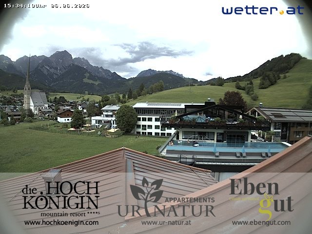 Archiv Foto Webcam Maria Alm: Ausblick Hotel Hochkönigin