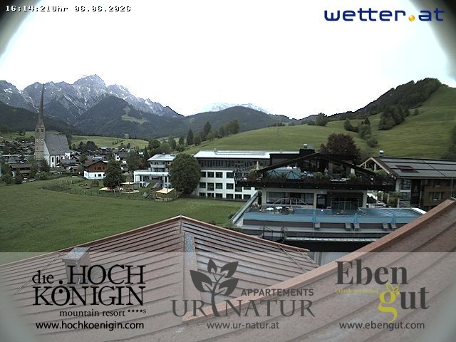 Archiv Foto Webcam Maria Alm: Ausblick Hotel Hochkönigin