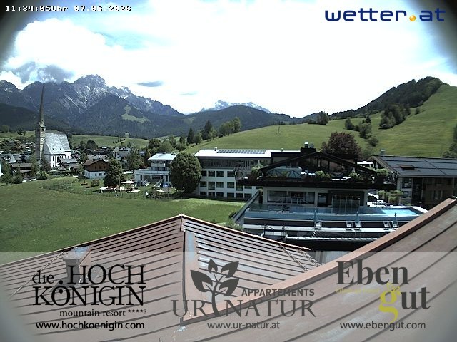 Archived image Webcam Maria Alm - View Hotel Hochkönigin