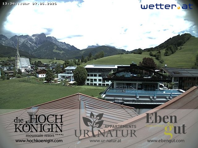 Archived image Webcam Maria Alm - View Hotel Hochkönigin