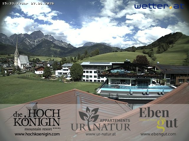 Archived image Webcam Maria Alm - View Hotel Hochkönigin