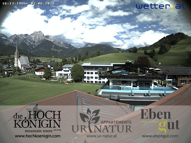 Archived image Webcam Maria Alm - View Hotel Hochkönigin