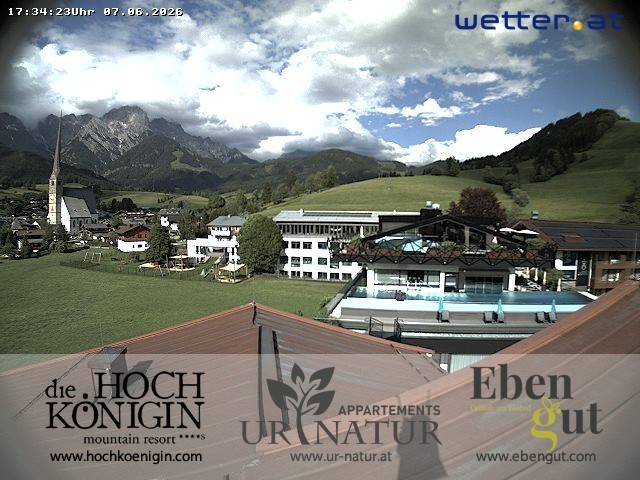 Archived image Webcam Maria Alm - View Hotel Hochkönigin