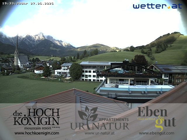 Archived image Webcam Maria Alm - View Hotel Hochkönigin