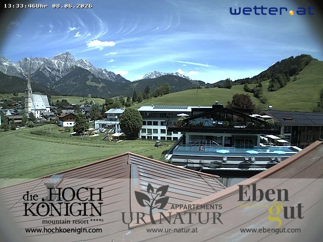 Archiv Foto Webcam Maria Alm: Ausblick Hotel Hochkönigin
