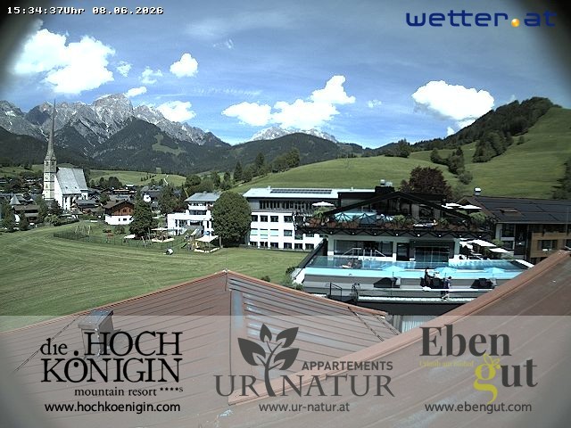 Archiv Foto Webcam Maria Alm: Ausblick Hotel Hochkönigin