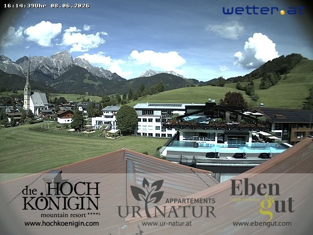 Archiv Foto Webcam Maria Alm: Ausblick Hotel Hochkönigin