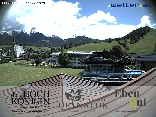 Archiv Foto Webcam Maria Alm: Ausblick Hotel Hochkönigin