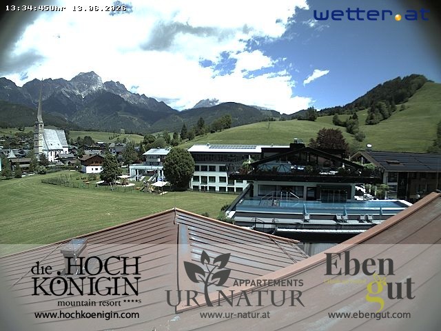 Archiv Foto Webcam Maria Alm: Ausblick Hotel Hochkönigin