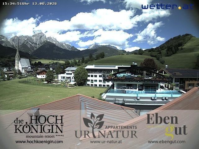 Archiv Foto Webcam Maria Alm: Ausblick Hotel Hochkönigin