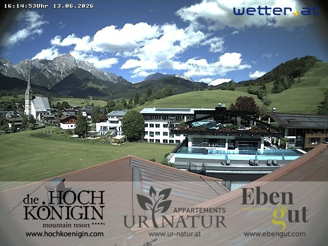 Archiv Foto Webcam Maria Alm: Ausblick Hotel Hochkönigin