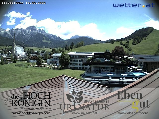 Archiv Foto Webcam Maria Alm: Ausblick Hotel Hochkönigin