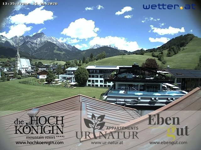 Archiv Foto Webcam Maria Alm: Ausblick Hotel Hochkönigin