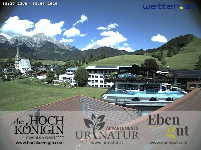 Archiv Foto Webcam Maria Alm: Ausblick Hotel Hochkönigin