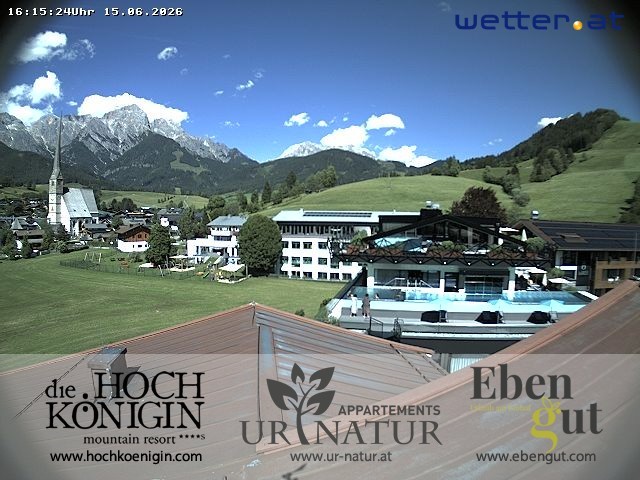 Archiv Foto Webcam Maria Alm: Ausblick Hotel Hochkönigin