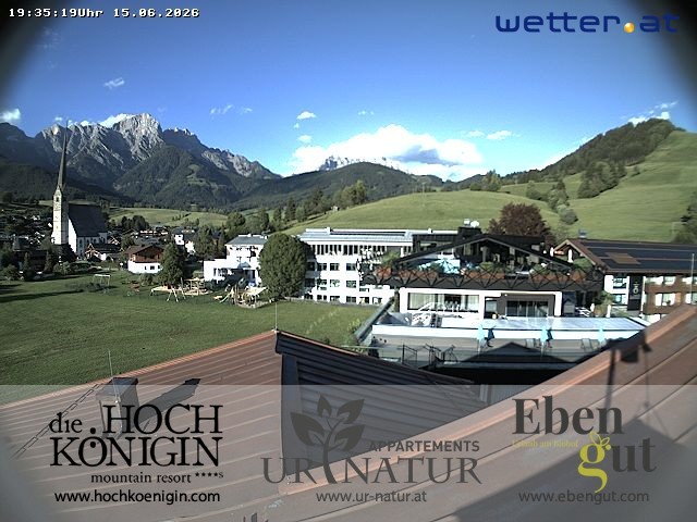 Archiv Foto Webcam Maria Alm: Ausblick Hotel Hochkönigin