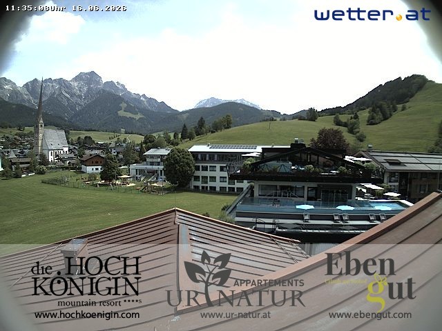 Archiv Foto Webcam Maria Alm: Ausblick Hotel Hochkönigin