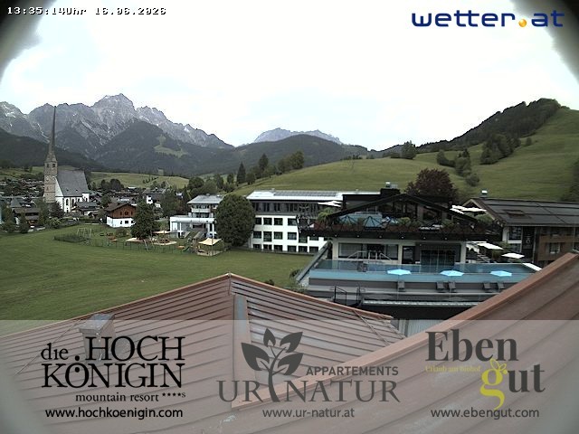 Archiv Foto Webcam Maria Alm: Ausblick Hotel Hochkönigin