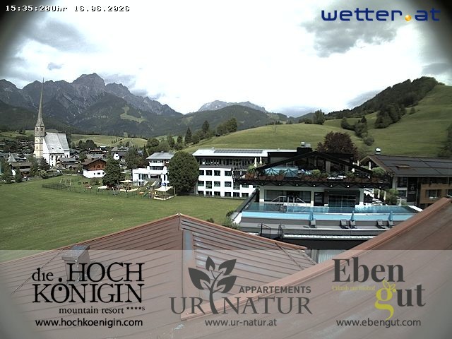 Archiv Foto Webcam Maria Alm: Ausblick Hotel Hochkönigin