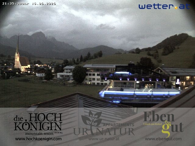 Archiv Foto Webcam Maria Alm: Ausblick Hotel Hochkönigin