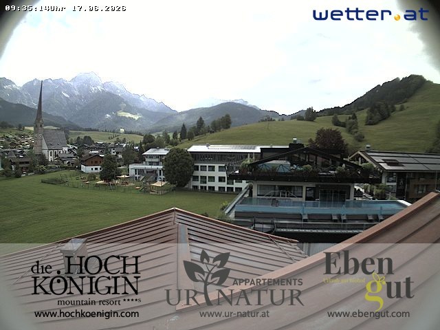 Archiv Foto Webcam Maria Alm: Ausblick Hotel Hochkönigin
