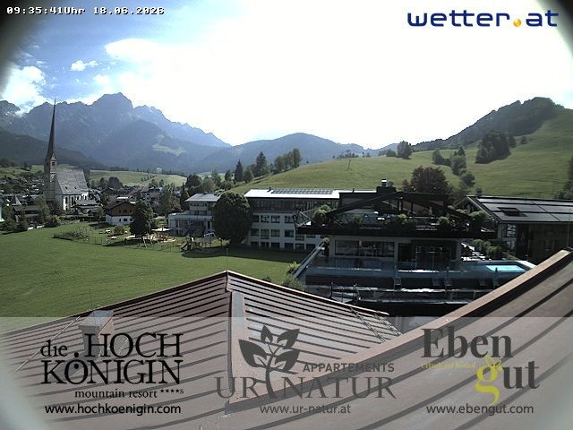 Archived image Webcam Maria Alm - View Hotel Hochkönigin