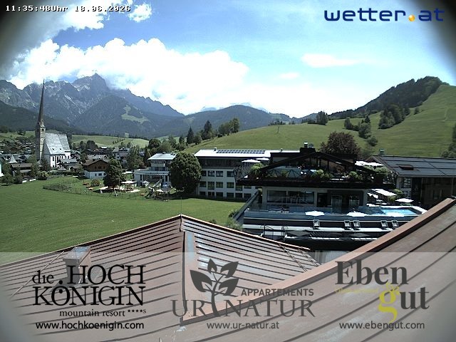 Archived image Webcam Maria Alm - View Hotel Hochkönigin