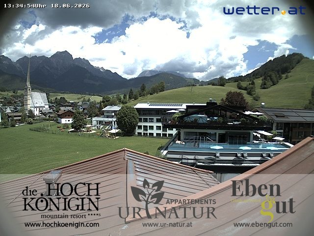 Archived image Webcam Maria Alm - View Hotel Hochkönigin
