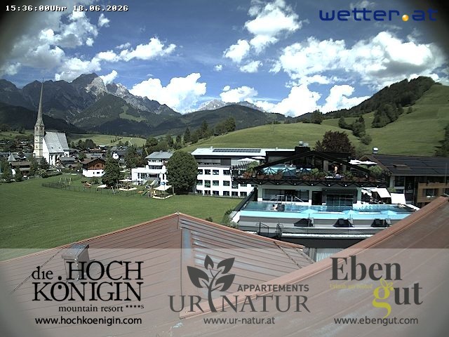Archiv Foto Webcam Maria Alm: Ausblick Hotel Hochkönigin