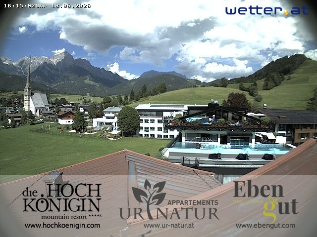 Archiv Foto Webcam Maria Alm: Ausblick Hotel Hochkönigin
