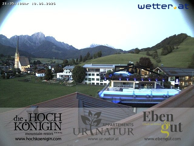Archiv Foto Webcam Maria Alm: Ausblick Hotel Hochkönigin