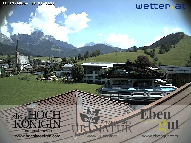 Archiv Foto Webcam Maria Alm: Ausblick Hotel Hochkönigin