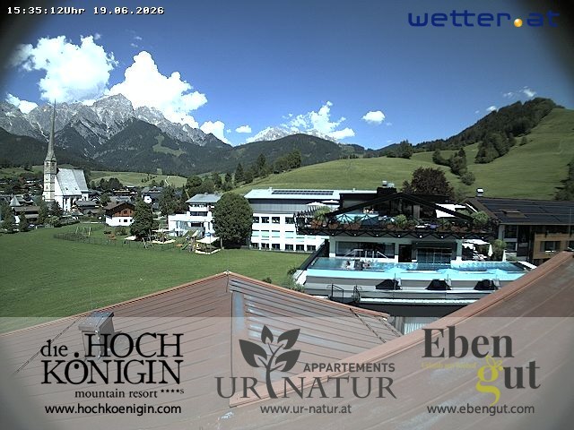 Archiv Foto Webcam Maria Alm: Ausblick Hotel Hochkönigin