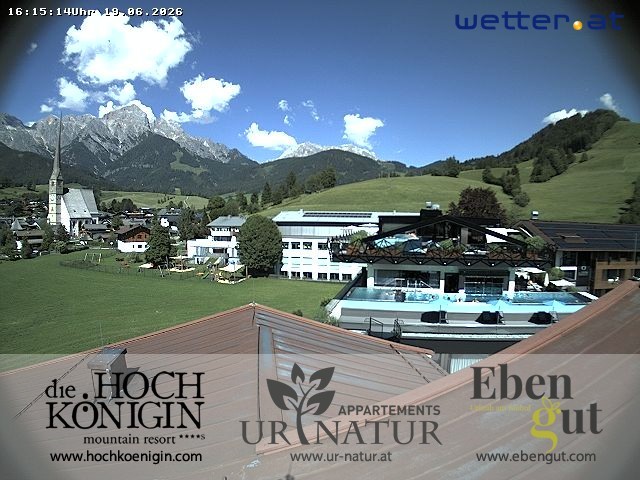 Archiv Foto Webcam Maria Alm: Ausblick Hotel Hochkönigin