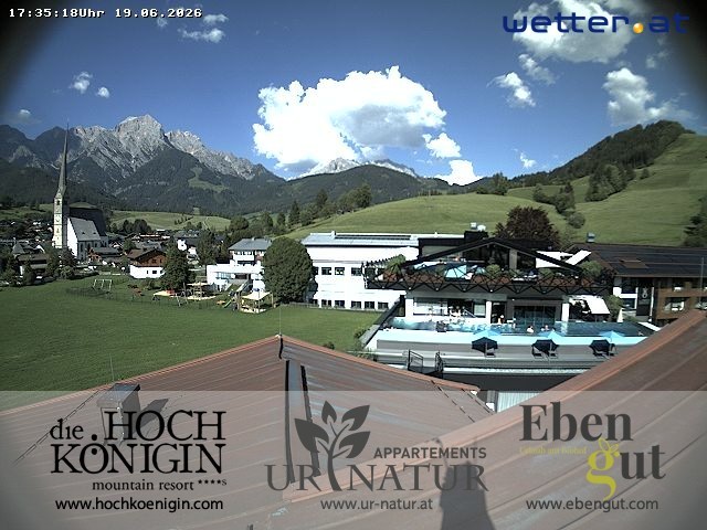 Archiv Foto Webcam Maria Alm: Ausblick Hotel Hochkönigin