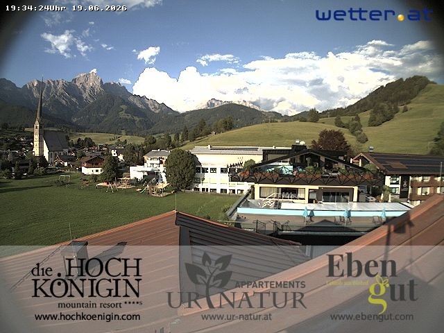 Archived image Webcam Maria Alm - View Hotel Hochkönigin