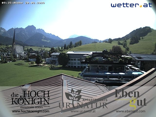 Archiv Foto Webcam Maria Alm: Ausblick Hotel Hochkönigin