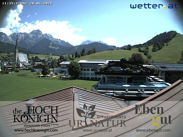 Archiv Foto Webcam Maria Alm: Ausblick Hotel Hochkönigin