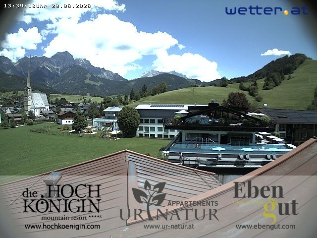 Archiv Foto Webcam Maria Alm: Ausblick Hotel Hochkönigin