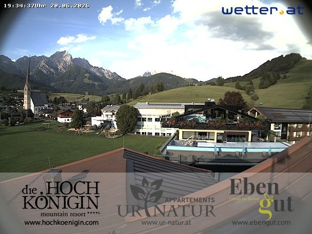 Archiv Foto Webcam Maria Alm: Ausblick Hotel Hochkönigin