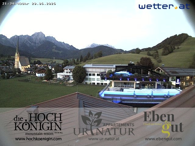 Archiv Foto Webcam Maria Alm: Ausblick Hotel Hochkönigin