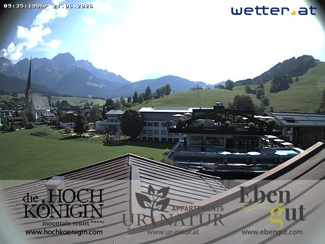 Archived image Webcam Maria Alm - View Hotel Hochkönigin