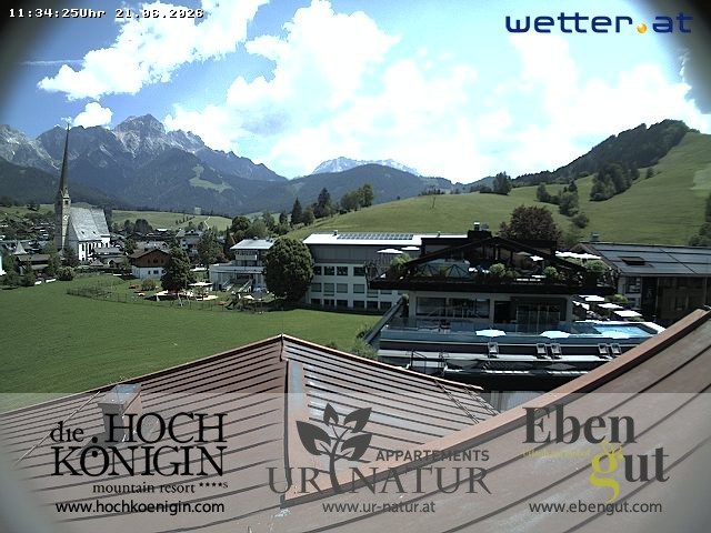 Archived image Webcam Maria Alm - View Hotel Hochkönigin