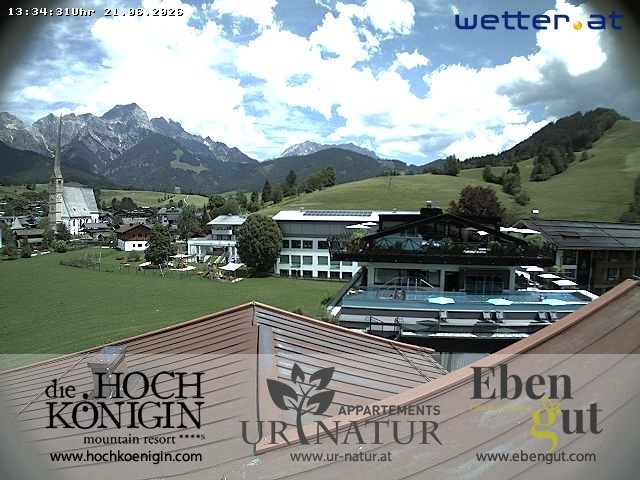 Archived image Webcam Maria Alm - View Hotel Hochkönigin