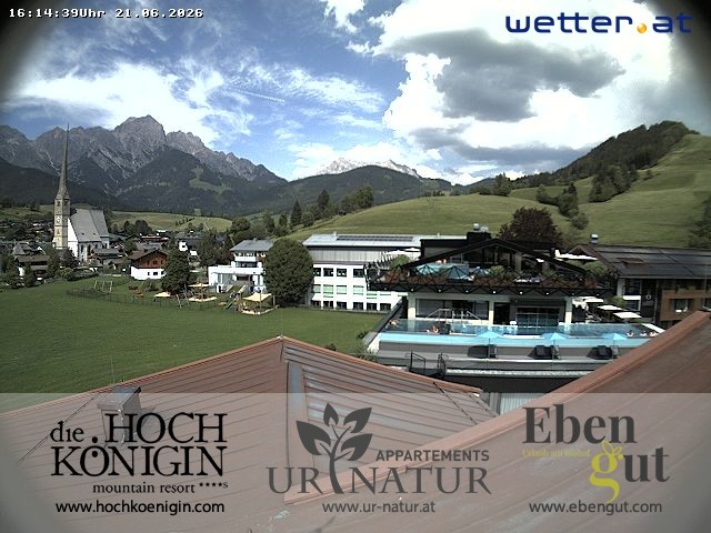 Archived image Webcam Maria Alm - View Hotel Hochkönigin